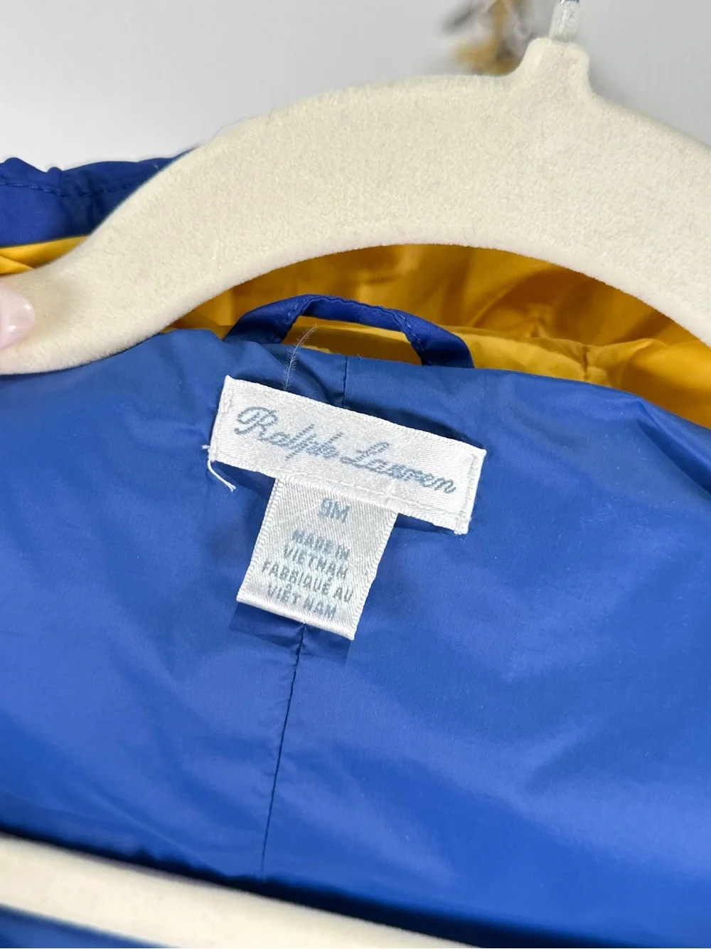 Ralph Lauren Hooded Puffer Snowsuit Bunting Down Blue 9M